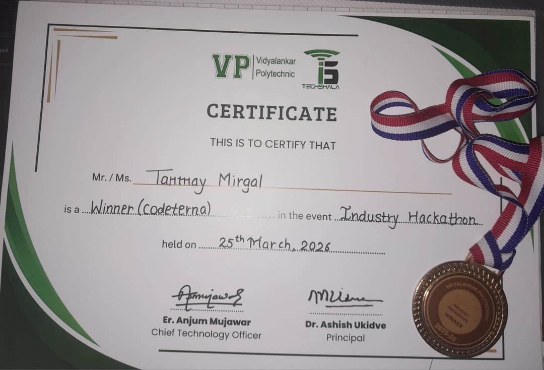 INDUSTRIAL HACKATHON 2026 - WINNER