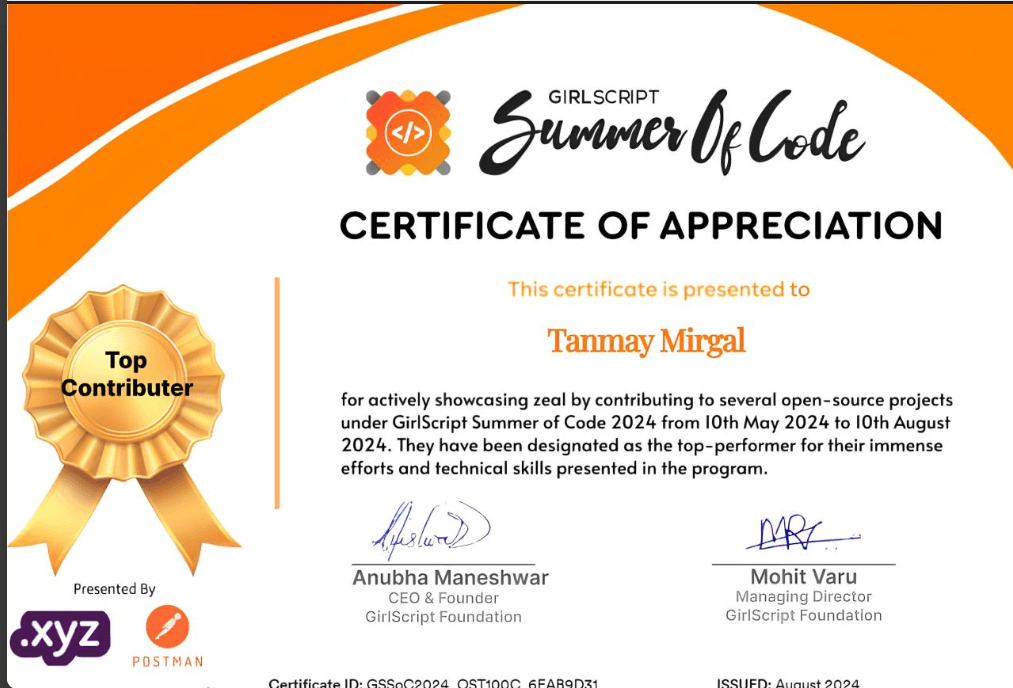 CONTRIBUTOR IN GSSOC OPEN SOURCE