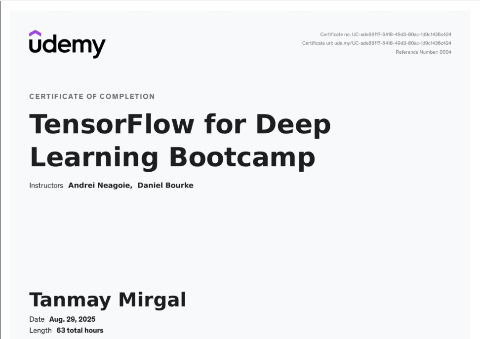 TENSORFLOW FOR DEEP LEARNING