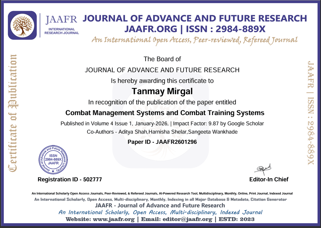 RESEARCH PAPER PUBLICATION - JAAFR